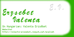 erzsebet valenta business card